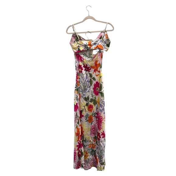 NWOT Reformation Poppies Silk Maxi Dress Cutout Floral Boho Garden Sz 4 - Picture 8 of 16